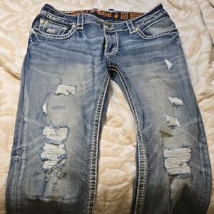 Rock Revival Blue Distressed Men's Jeans